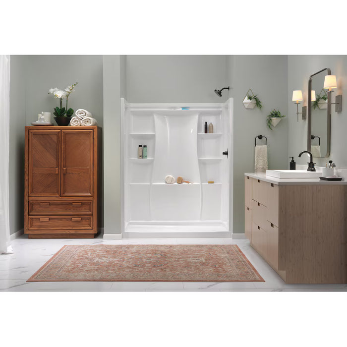 Delta Classic 500 60 in. L x 30 in. W Alcove Shower Pan Base with Right Drain in High Gloss White (Used)
