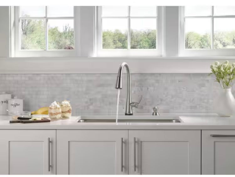 Greydon Touch2O Single Handle Pull Down Sprayer Kitchen Faucet with ShieldSpray Technology in SpotShield Stainless Steel