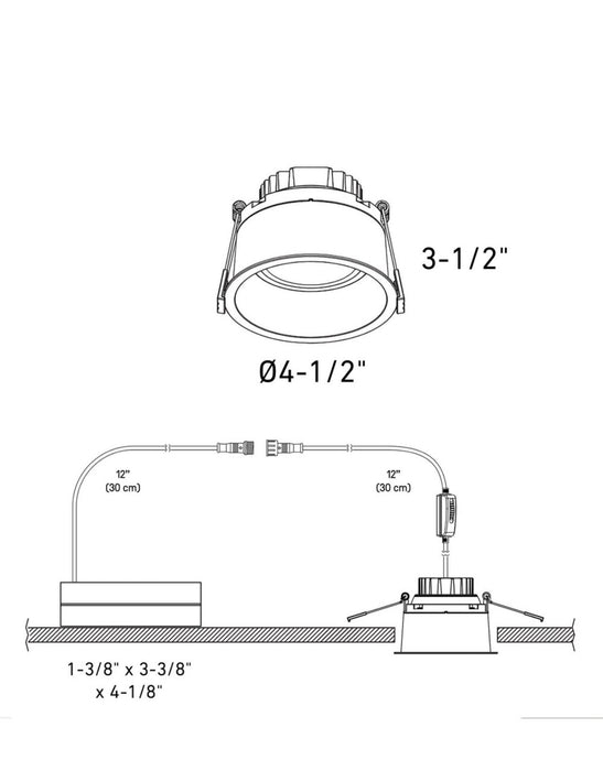 DALS Lighting Inc. 4'' CCT Round Indoor/Outdoor Regressed Gimbal Down Light White (new)