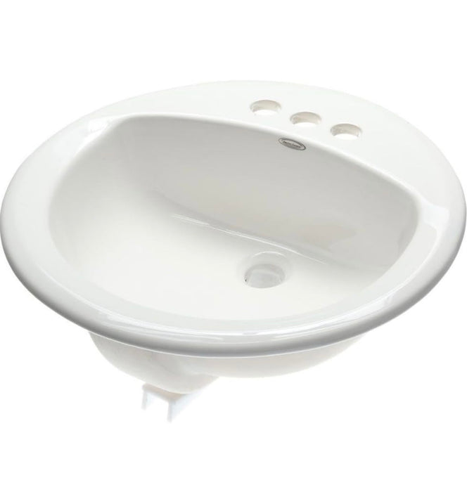 American Standard 0491.019.020 Rondalyn Self-Rimming Countertop Sink with 4-Inch Faucet Spacing and Tapered Edges for Style (White) (new)
