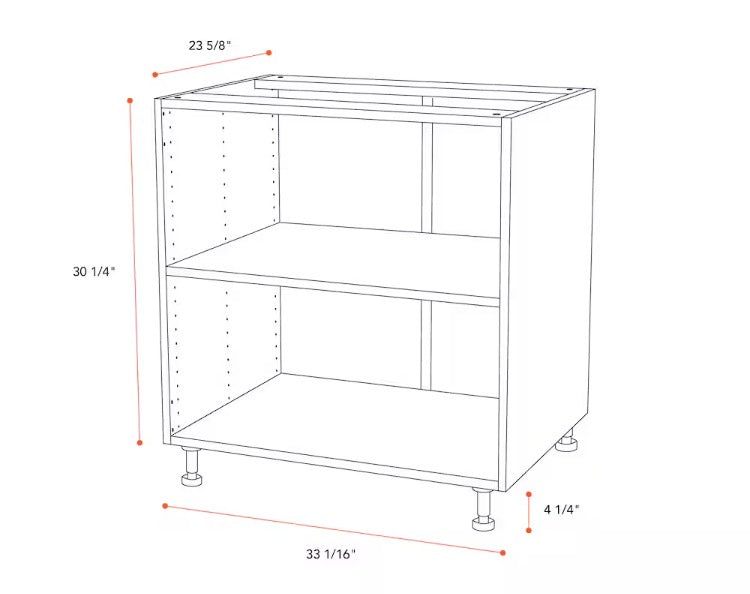 Eurostyle 33 in. W x 35 H x 24 D Ready to Assemble Kitchen Base Cabinet, White