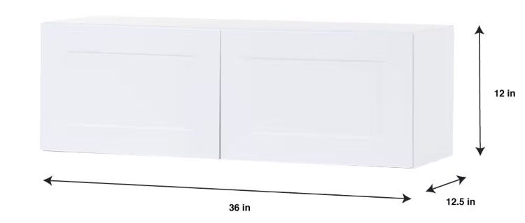Edson 36 in. W x 12 H x 13 D Assembled Kitchen Wall Cabinet, White (W3612)