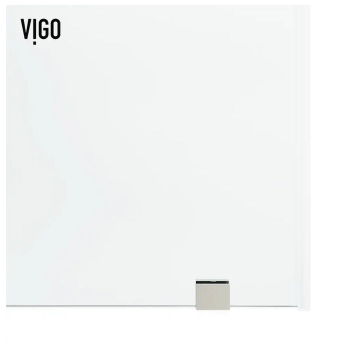 VIGO Elan Hart 56 to 60 in. W x 76 in. H Frameless Sliding Shower Door in Stainless Steel with Clear Glass and Handle (new)