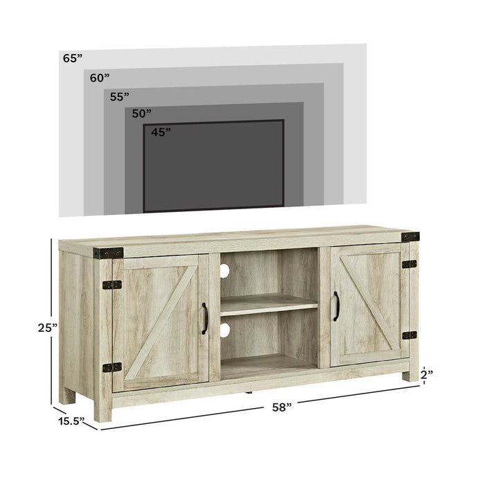 Neelon 58" 2-Door TV Stand for TVs up to 65" - Colour White Oak - W58BDSDWO