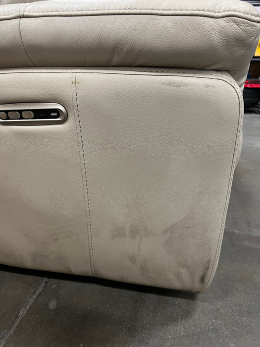 Beige Leather Recliner Sofa