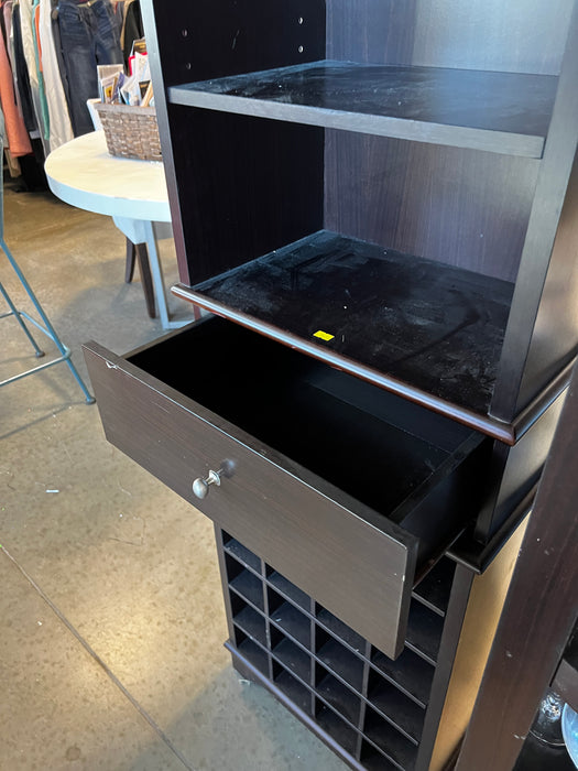 Tall Espresso Wine Cabinet (used)
