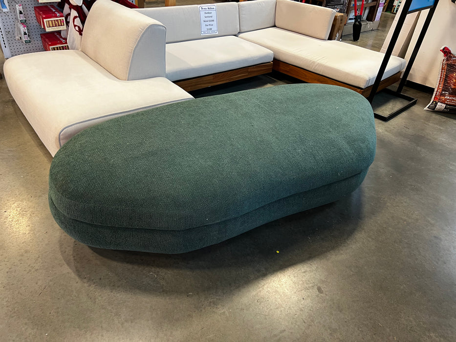 Green Boucle Delta Storage Bench