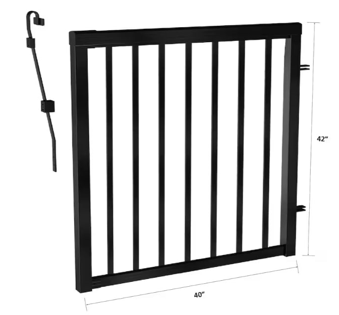 Peak RailBlazers Aluminum Deck Railing - Picket Gate - 42 Inch, Mate Black (New)