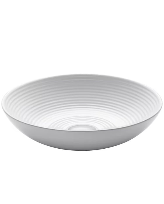 Kraus Round White Porcelain Ceramic Vessel Bathroom Sink, 16 1/2 inch D x 4 3/8 inch H (new)