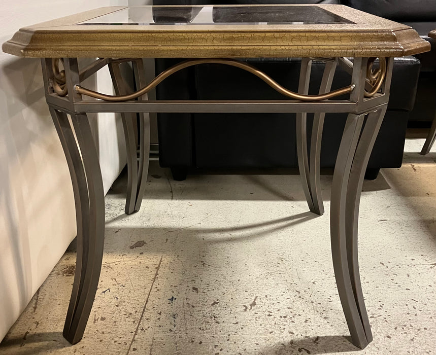 Glass-top End Table