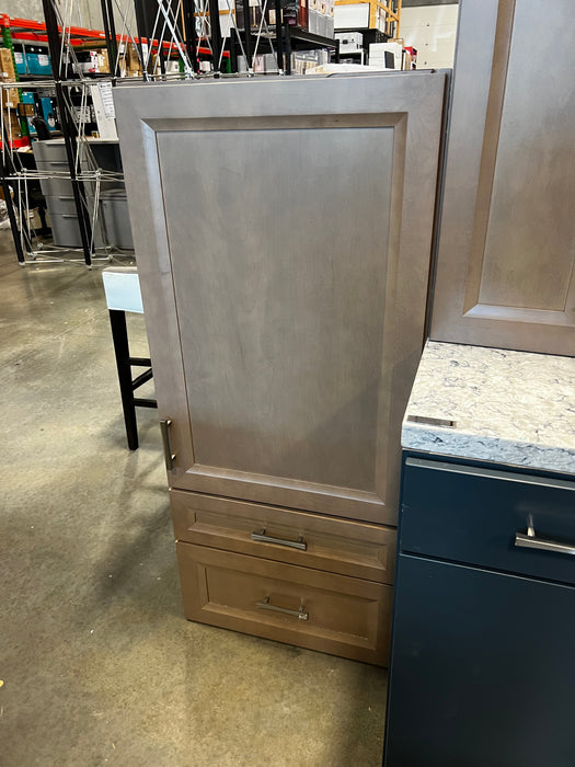 Navy and Faux Wood Kitchen Cabinet set with Silestone Countertop and Blanco Sink (showroom)