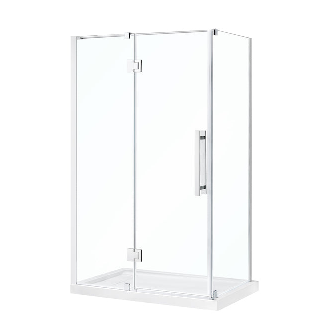 OVE Decors Niko 32-in Clear Glass Side Shower Panel with Chrome Hardware (new)