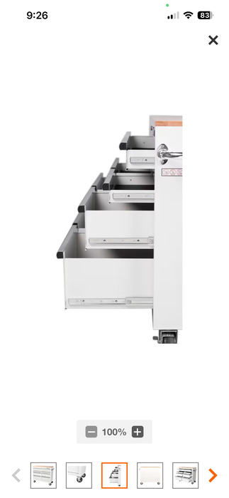 Husky Standard-Duty 41-inch W 7-Drawer Mobile Workbench with Solid Wood Top in Gloss White (used, as is)