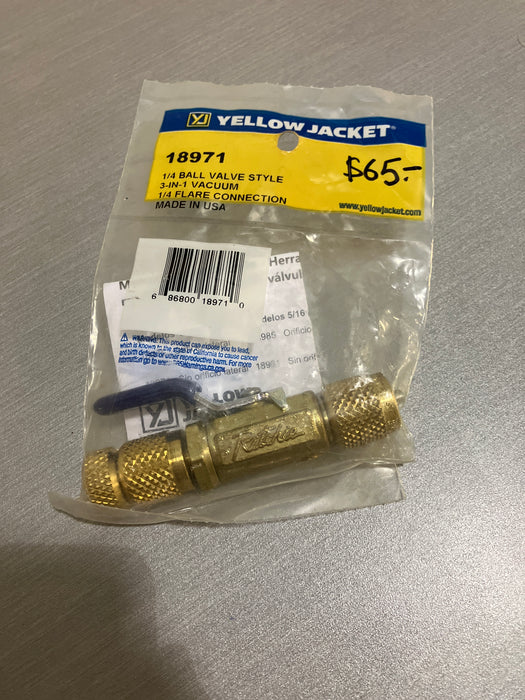 Yellow Jacket 1/4 Ball Valve style 3-n-1 Valve
