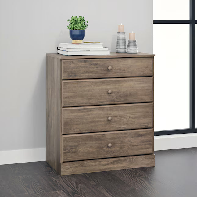 Prepack- 4 Drawer Dresser, Drifted Grey (new)