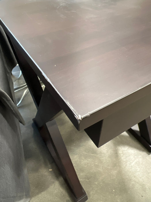 Espresso Wooden Side Table with Cross Legs