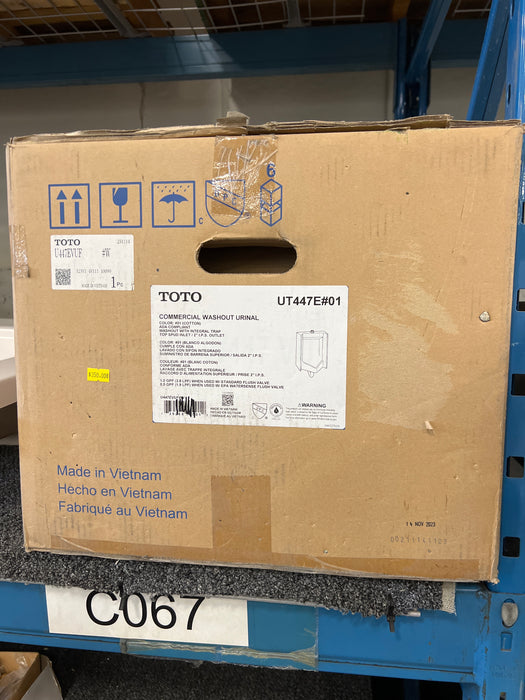 TOTO Commercial Wall-hung Rectangular Washout Urinal with Top Spud in Cotton White (new)