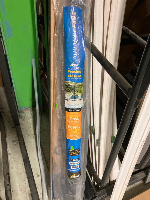 Peak AquatinePLUS Pool Fencing 4' Aluminum Metal Hard Surface Fence Post for Pool Fencing Black (New)
