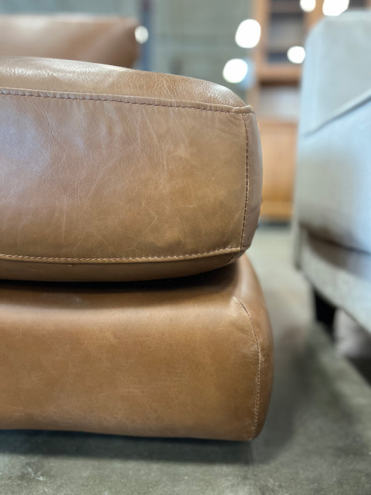 Caramel Brown Leather Chaise (new)