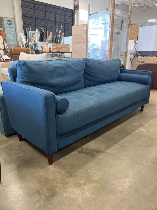 Blue Sofa with Bolster Pillows (used)