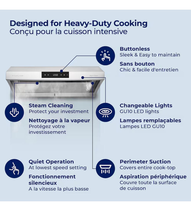 Hauslane 30-Inch Innovative Under Cabinet Range Hood with Steam Clean in Stainless Steel (new)