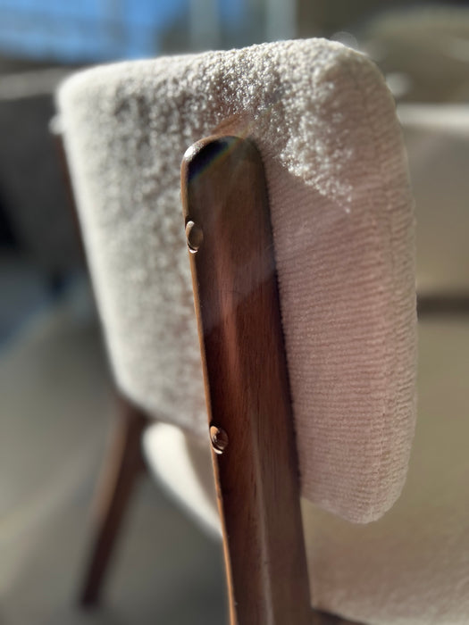 Boucle & Walnut Chair
