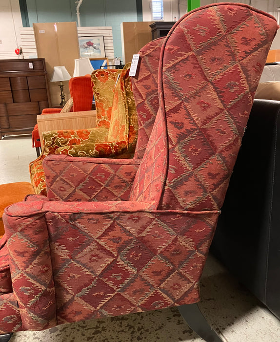 Red Chair with Footstool