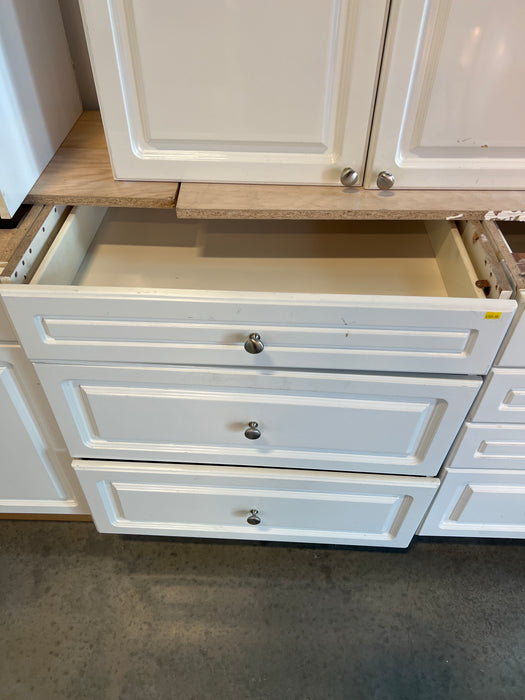 White Kitchen Beveled Cabinets