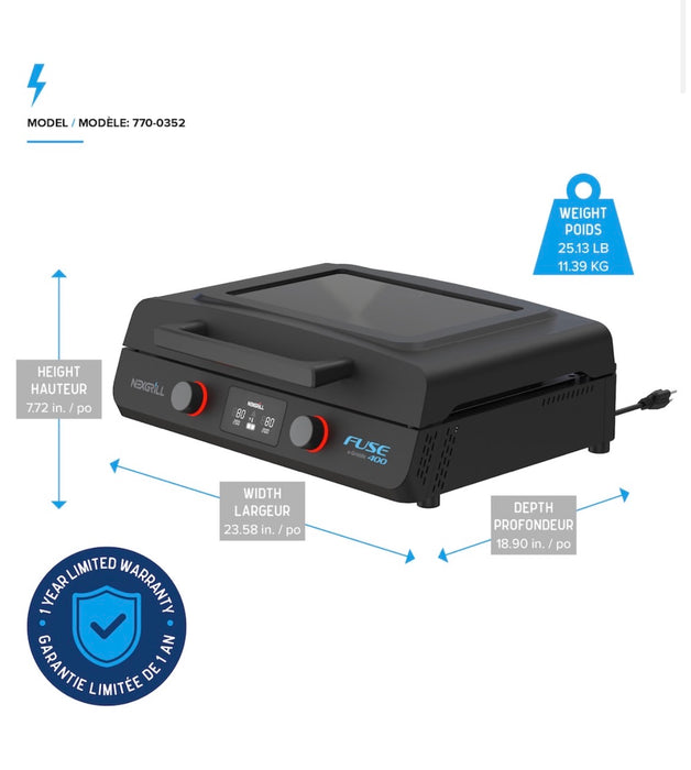 22in Electric Tabletop Griddle Black (new)