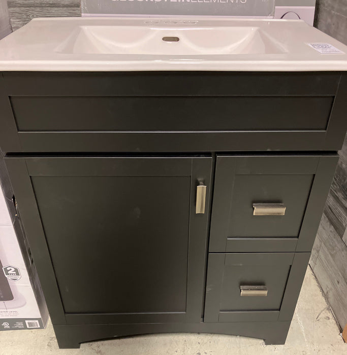 30” Black Vanity with Sink