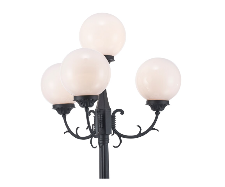 Bel Air Black with White Globes Lighting