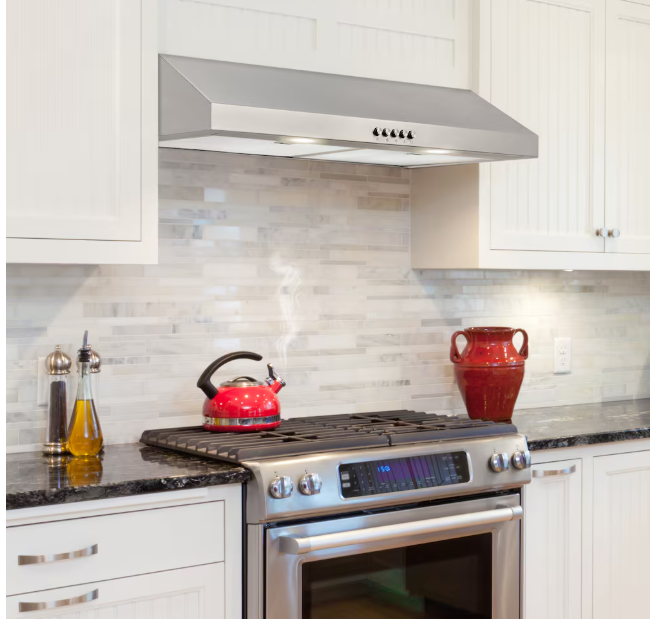 Vissani 30-inch 320CFM Convertible Under Cabinet Range Hood with 3-Speed Setting in Stainless Steel