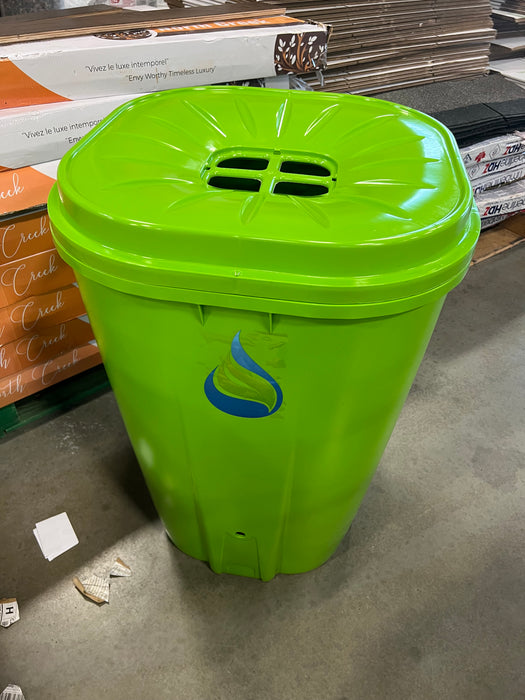 Enviro World 55 Gal. Green Rain Barrel with Brass Spigot and Rain Barrel Kit (new)