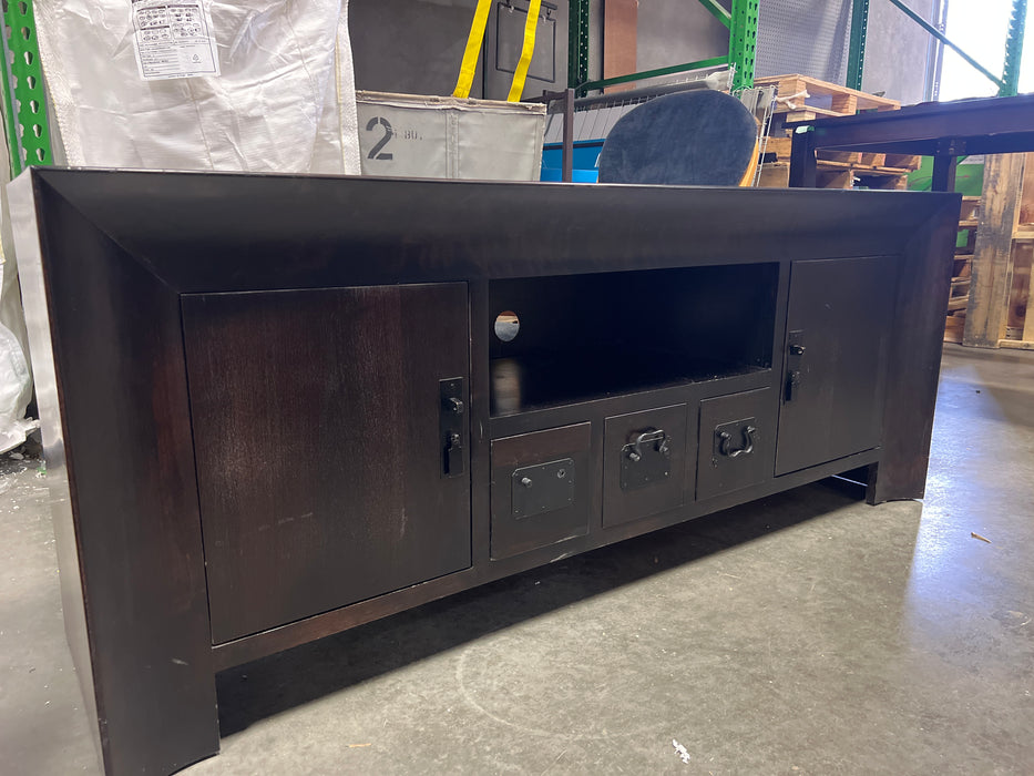 Dark Espresso Low Media Cabinet (as is missing handle) (used)