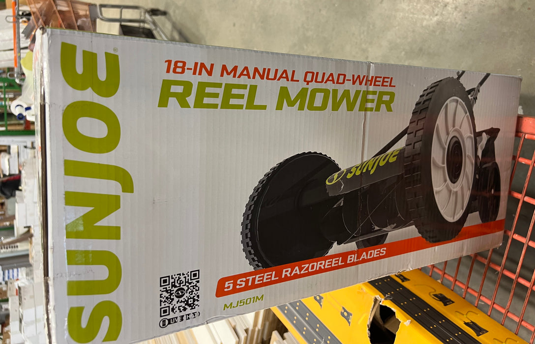 Sun Joe Mow Joe 18-inch Manual Reel Lawn Mower with Grass Catcher