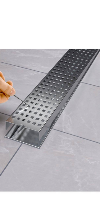 24 in. Stainless Steel Linear Shower Drain with Linear Drain Cover (New)