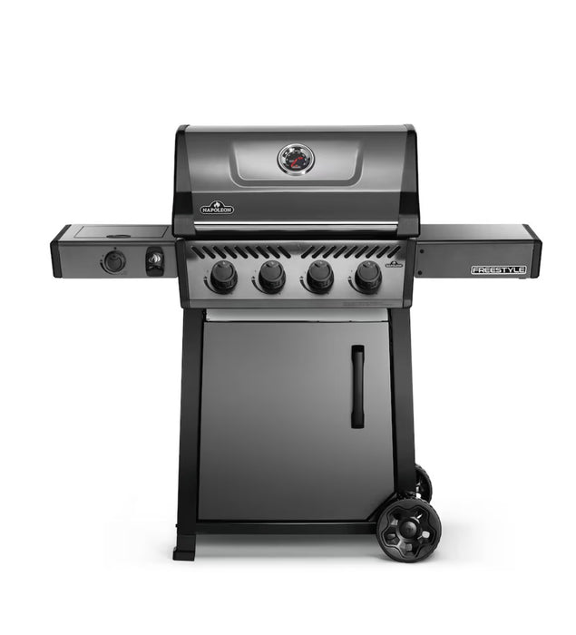 Napoleon Freestyle 425 4-Burner Propane Gas BBQ Grill in Graphite Grey with Range Side Burner (light use)