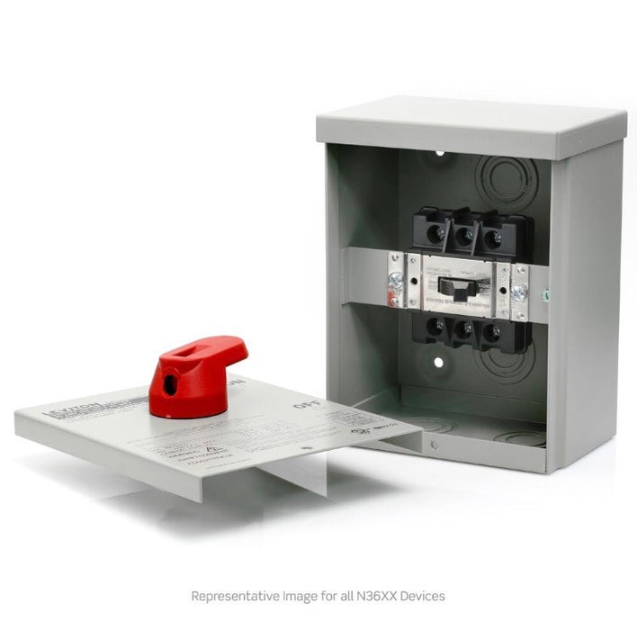Leviton AC Motor Starting Switch 60 A 600 V Toggle in Type-3R Enclosure 3P Industrial Grade - Gray