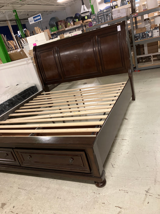 Brown king size bed frame (used)