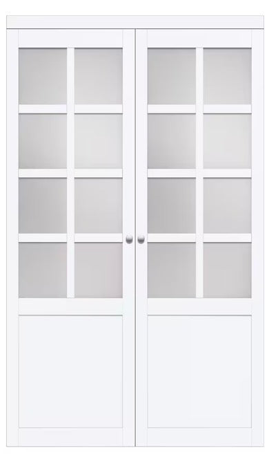 TRUporte 60-inch x 80-inch 8-Lite White 2 Pivot Interior Closet Door