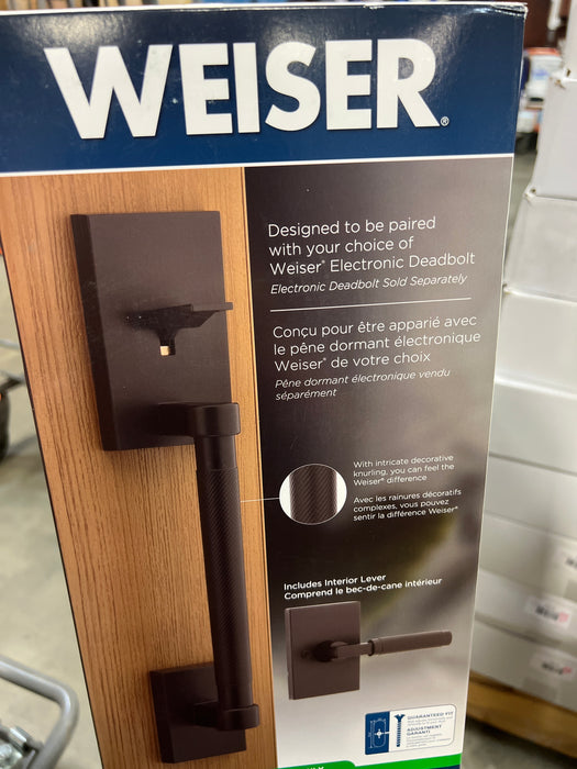 Weiser Prava x Prava Matte Black Lower Half Exterior Door Handle Set/Entry Door Lever with Knurled Handles (new)