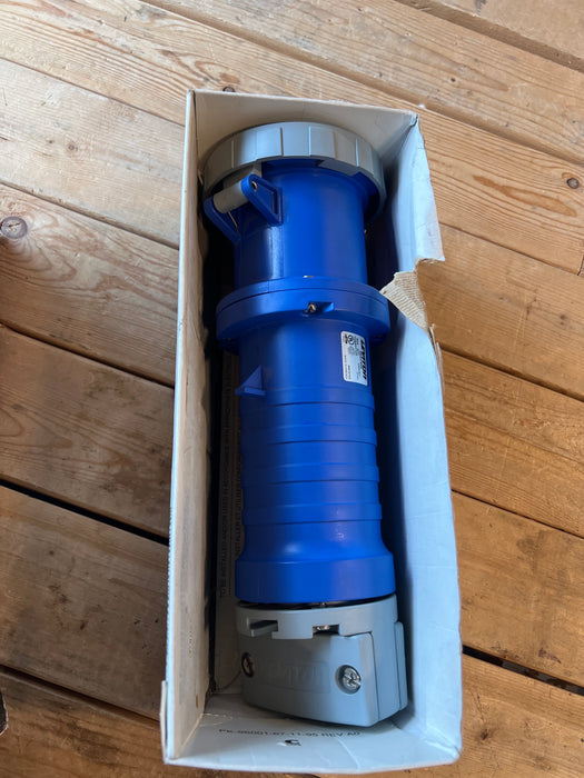 60 Amp, 250 Volt 3-Phase, IEC 309-1 & 309-2, 3P, 4W, North American Pin & Sleeve Connector, Industrial Grade, IP67, Watertight, - Blue (new)