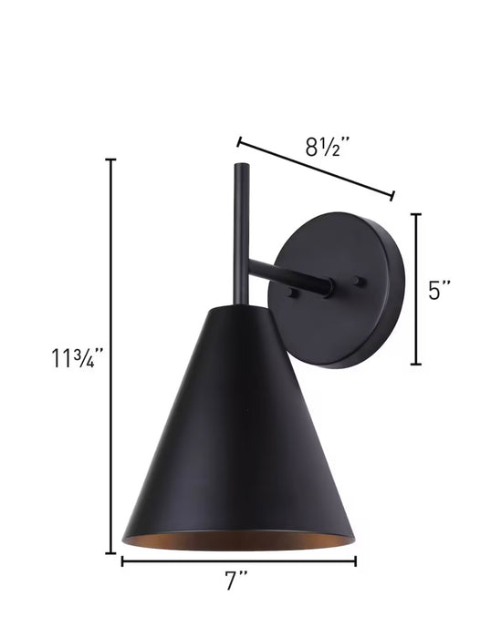 Canarm FENN 1-Light Matte Black Outdoor Wall Sconce (new)