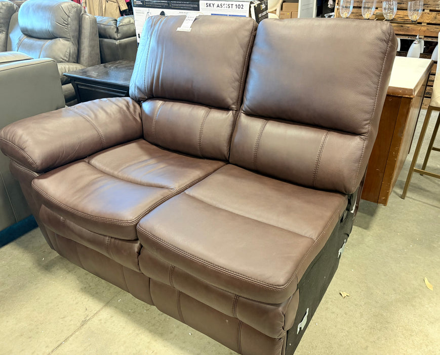 Brown Leather Two Seater Recliner (partial unit) (new)