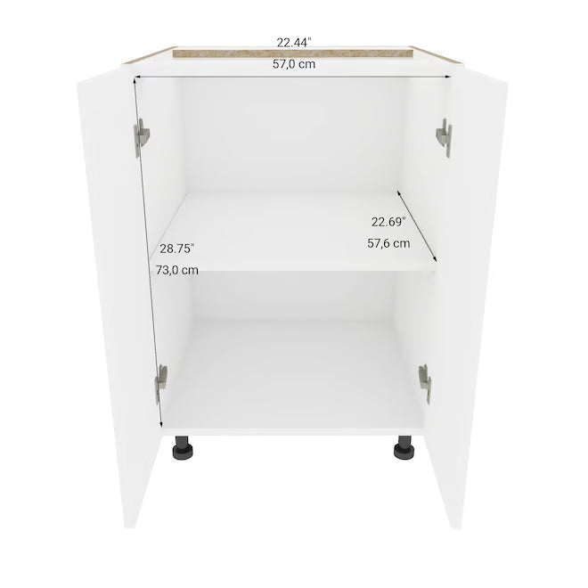 ELITE Base Cabinet with 2 Doors Shaker Style 24 in. - White (new)