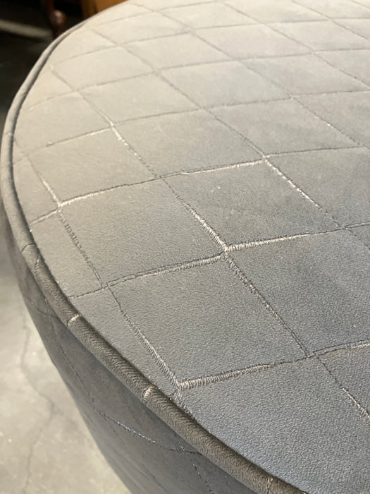 Grey Velour Ottoman