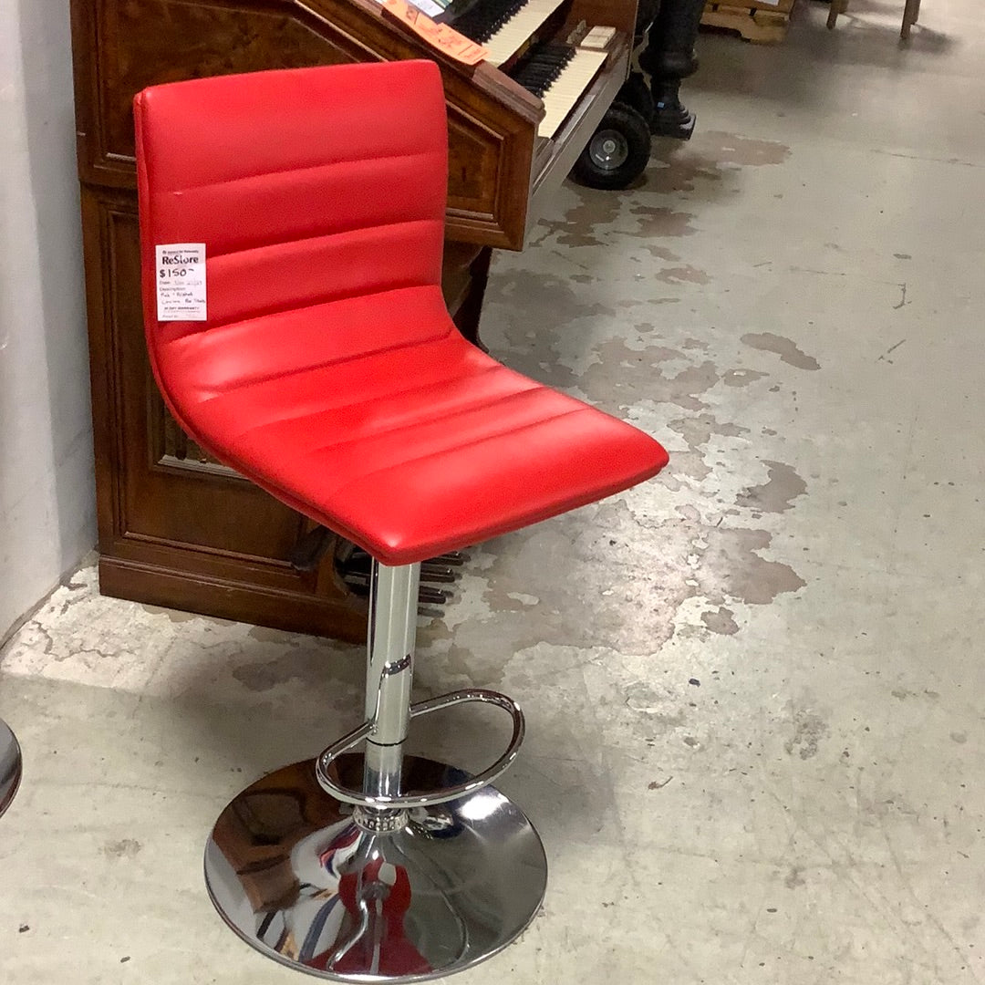 Red & Chrome Bar Stool — Habitat for Humanity Greater Vancouver