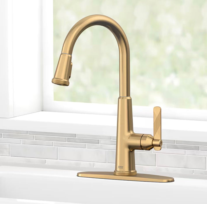 American Standard Eastcourt Single Handle Pull Down Dual Spray Kitchen Faucet 1.8 gpm/6.8L/min in Brushed Cool Sunrise (new)