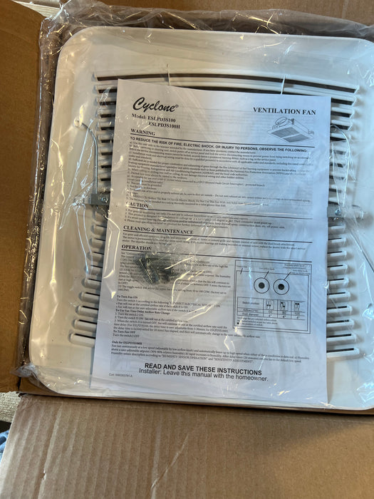 Cyclone HushTone Switchable 3 Speed, 50/80/100 CFM Ceiling Bathroom Exhaust Fan with Humidity - ENERGY STAR® (new)