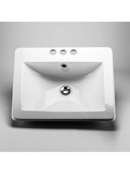 Acritec 20 5/8 x 17 7/8 Ceramic Rectangular Drop-In Sink Basin (new)